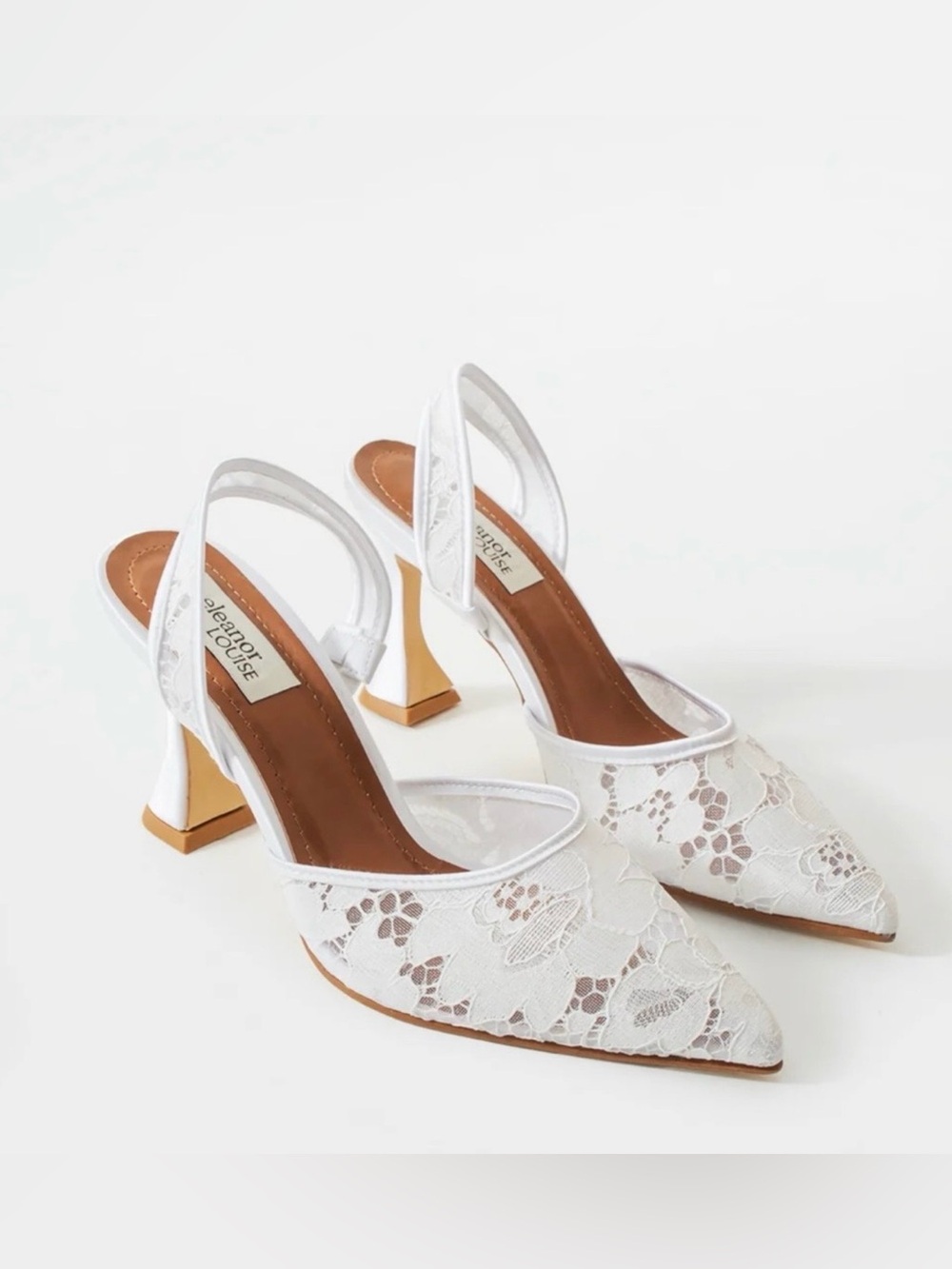 White Lace Slingback Heels - Elegant Women's Dress Shoes